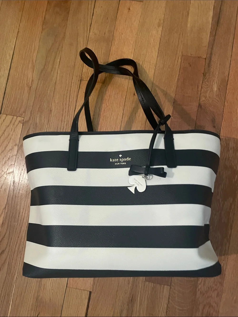 kate spade Black and White Horizontal Stripe Tote